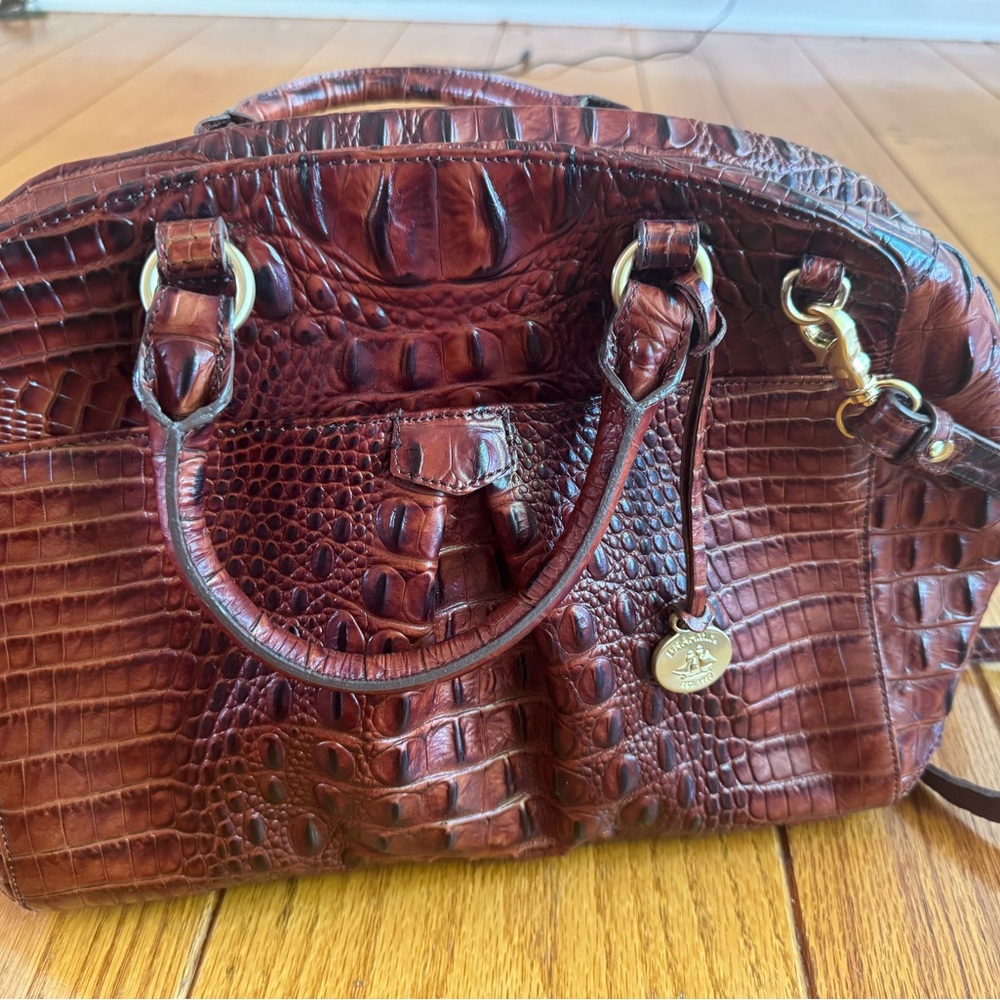Brahmin Leslie Croc-Embossed Handbag